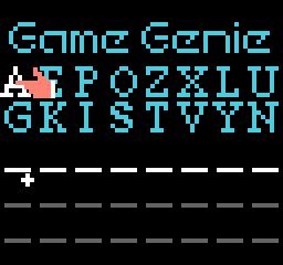 Game Genie title screen for NES